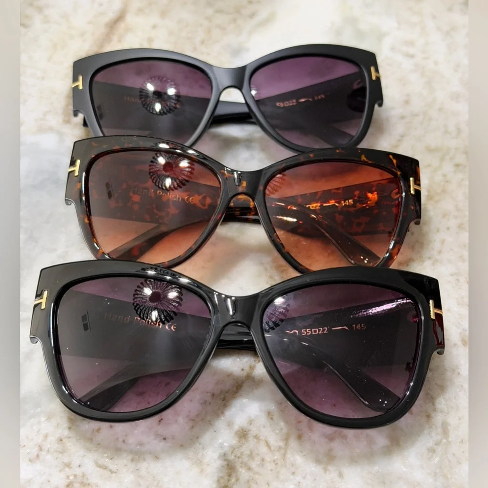Cat Eye Sunglasses Bundle of 3 | Black, Tortoise & Matte Black